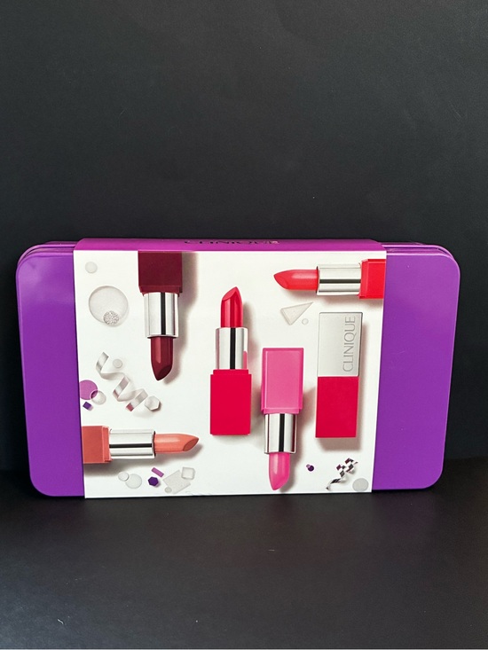 Clinique Other - Clinique Pop Party Lip Color Set 5 New Full Size Lipsticks In Tin (1 Flawed Cap)